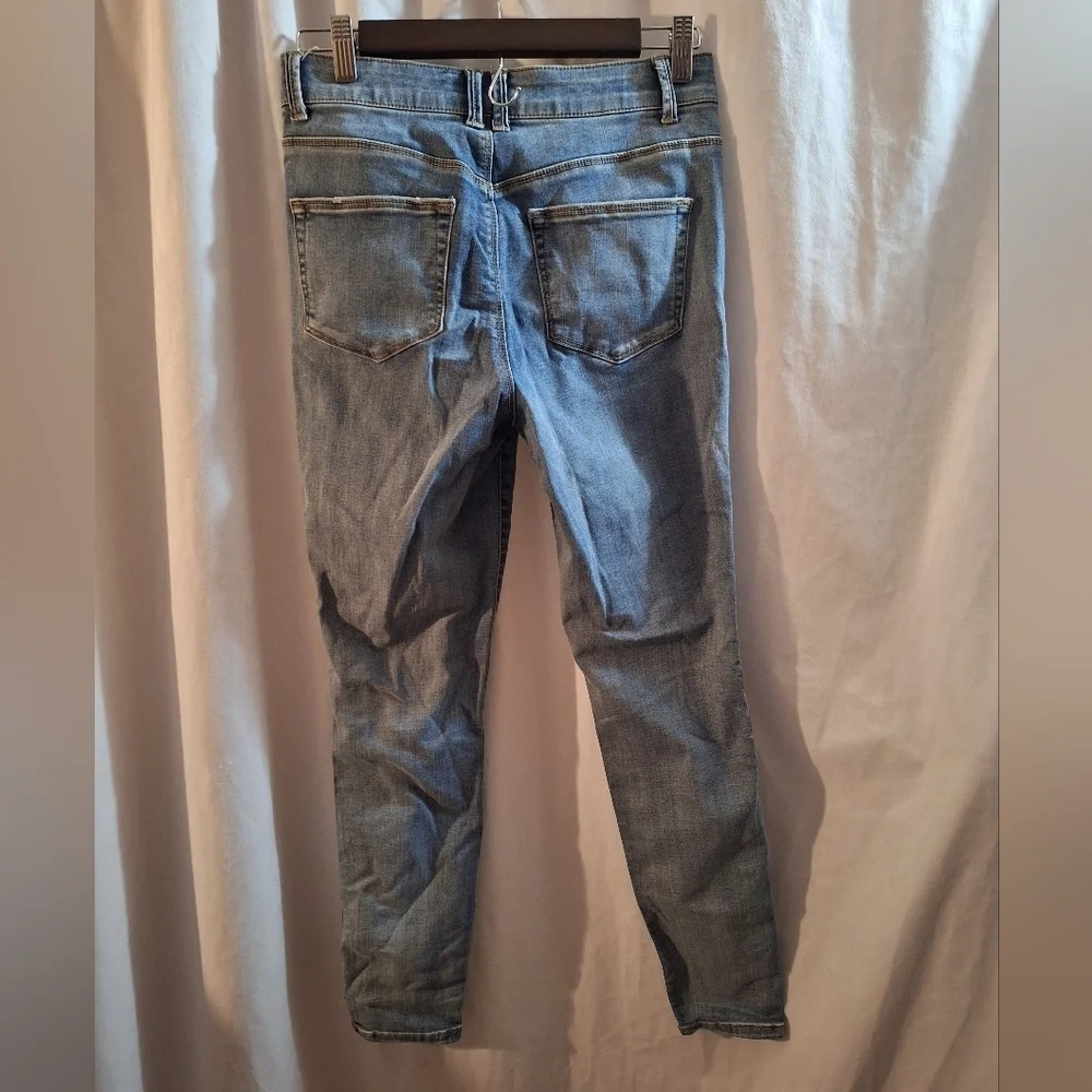 Knox Rose Light Blue Denim with Gold Stitching